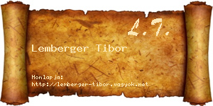 Lemberger Tibor névjegykártya
